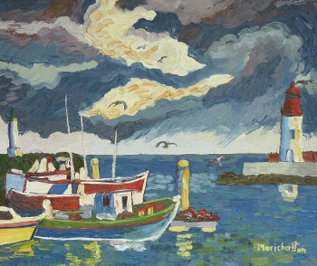 Named contemporary work « Le port de la Cotinière », Made by MARICHALTON