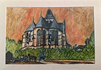 Named contemporary work « Eglise de Chapelle-Vallon dans l'Aube », Made by KHORRY66