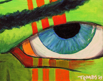 Named contemporary work « Oeil vert », Made by TEMBS