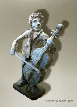 Named contemporary work « Le Violoncelliste », Made by XAVIER COLIN