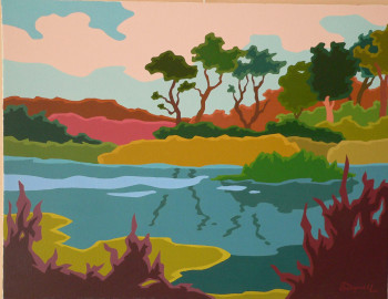 Named contemporary work « Etang de Poulguidou », Made by DANIELL