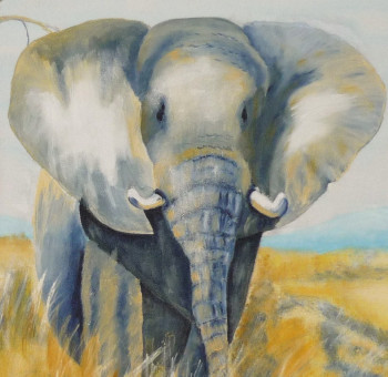 Named contemporary work « ELEPHANT », Made by LARTDELATOILE