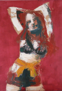 Named contemporary work « femme bordeaux », Made by GARY