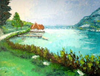 Named contemporary work « Sentier. Bords du Lac du Bourget - Sévrier - Haute Savoie - France- Réf: 141Fg », Made by ABERIUS