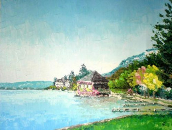 Named contemporary work « Bords du Lac d'Annecy - Menthon St Bernard - Haute Savoie - France - Réf: 142Fg », Made by ABERIUS