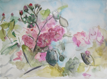 Named contemporary work « roses », Made by MIREILLE BREGOU