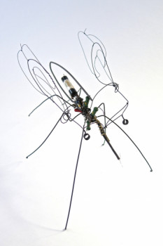 Named contemporary work « INSECTE" sculpture en fil de fer " 1 », Made by CARTAGAG