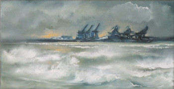 Named contemporary work « Le port  : Mer du Nord Belgique », Made by MARLEEN MELENS