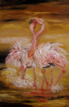 Named contemporary work « les flamants roses », Made by ESTERELLE