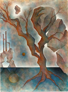 Named contemporary work « L'ARBRE PENSANT », Made by DE CARGOUëT