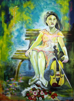 Named contemporary work « la musicienne », Made by TAREK BOUGDIRI