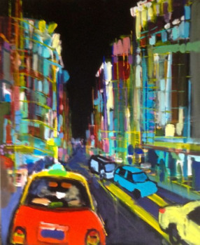 Named contemporary work « Taxi Rouge à Hong-Kong », Made by CHRISTIAN MENARD