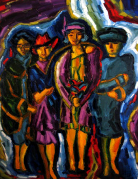 Named contemporary work « QUATRE FEMMES », Made by LILIANE PENIN