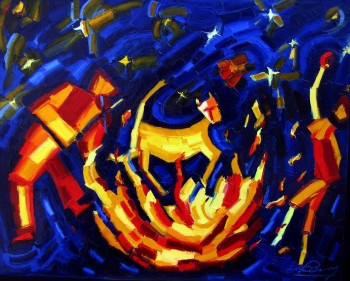 Named contemporary work « FEU DE  JOIE », Made by LILIANE PENIN