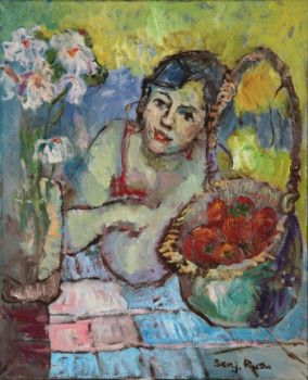 Named contemporary work « LA FILLE AVEC LES FRAISES », Made by SERGIU RUSU