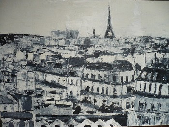 Named contemporary work « paris vue de haut », Made by CLéMENTINE LUBIN