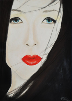 Named contemporary work « PORTRAIT D'UNE GEISHA JAPON », Made by AMANDINE RENAUD