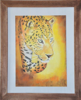 Named contemporary work « le leopard en chasse », Made by AMANDINE RENAUD