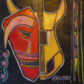 Named contemporary work « La guitare et le taureau », Made by MONIQUE TAILLANDIER WALLON