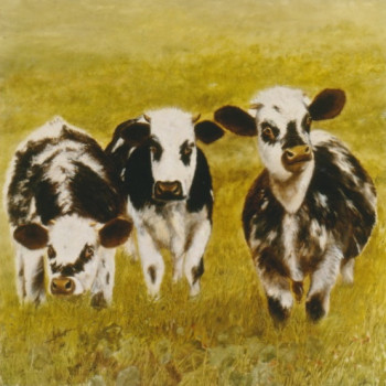 Contemporary work named « Mes Vaches », Created by ADRIENNE JALBERT