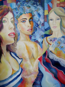 Named contemporary work « 3 femmes », Made by DI BLIQUI