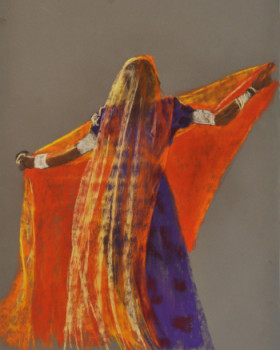 Contemporary work named « Indienne en sari », Created by BARTLET-DROUZY