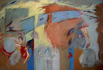 Named contemporary work « Traversée bleue », Made by HERVé PLOUZEN