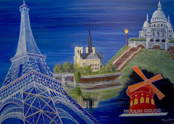 Named contemporary work « Paris des lumières », Made by GéRARD PACROS