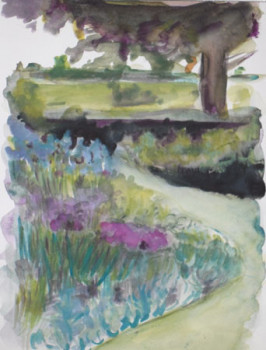 Named contemporary work « jardin et chemin 1 », Made by MIREILLE BREGOU