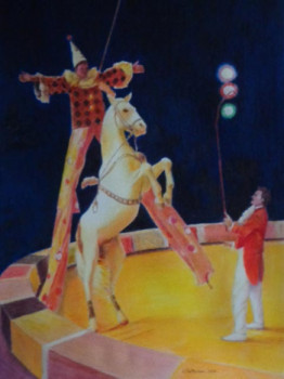 Named contemporary work « Echassier à cheval », Made by JACQUES TAFFOREAU