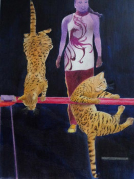 Named contemporary work « Chats savants », Made by JACQUES TAFFOREAU