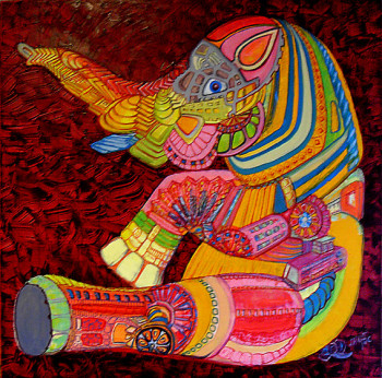 Named contemporary work « Eléphant indien », Made by JEAN-HUBERT NIFFAC