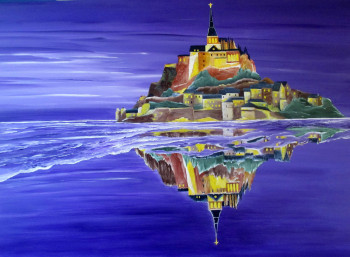 Named contemporary work « Bretagne Reflets du Mont Saint Michel », Made by GéRARD PACROS