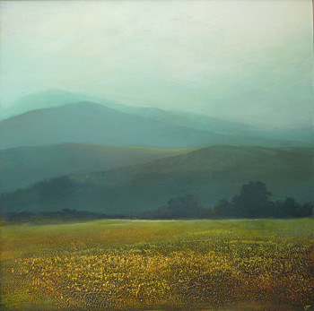 Named contemporary work « Monts lointains 1 », Made by YVES OGIER