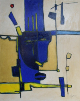 Named contemporary work « Le masque bleu », Made by ALAIN BERTHAUD