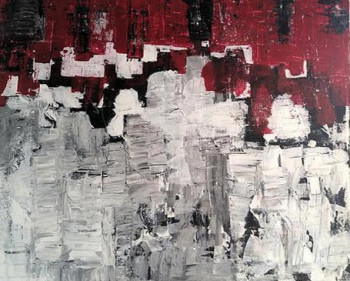 Named contemporary work « Red city », Made by SBASTOUNE