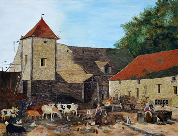 Named contemporary work « Cour de ferme », Made by GRALLIé