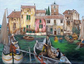 Named contemporary work « Le port de Martigues », Made by GRALLIé