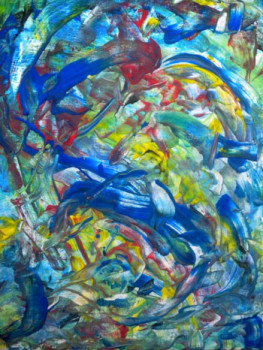 Named contemporary work « Blue-5 », Made by REZA BANISADRE