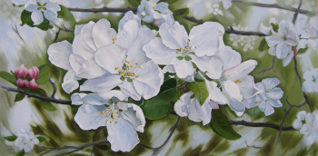 Named contemporary work « fleurs de pommier 1 », Made by STEPANYUK ALINA