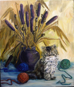 Named contemporary work « chaton avec glomerules », Made by STEPANYUK ALINA