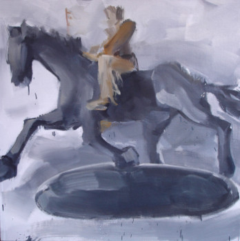 Named contemporary work « Cavalier noir », Made by FRANCIS KUSTER