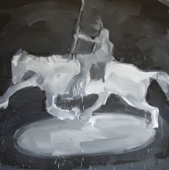 Named contemporary work « Cavalier gris », Made by FRANCIS KUSTER