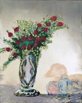 Named contemporary work « Vase fleuri », Made by PAPEPP