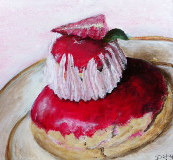 Named contemporary work « Gourmandise 2 - religieuse aux fraises », Made by PATRICIA DELEY