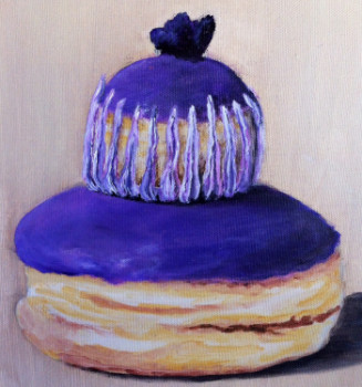 Named contemporary work « Gourmandises 3 - religieuse à la violette », Made by PATRICIA DELEY