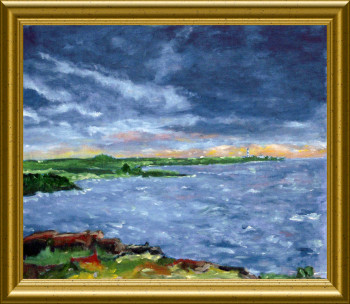 Named contemporary work « Ouesssant - Baie de Lampaul    55X40 », Made by ARTOIS