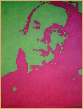 Named contemporary work « portrait rouge 1 », Made by JEAN-CHARLES BELLIARD