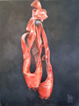 Named contemporary work « Les chaussons Rouges », Made by SYLVIE PIOLI