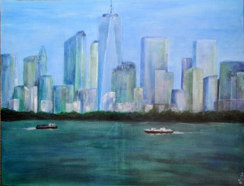 Named contemporary work « Baie de New York », Made by VERONIQUE ORSI